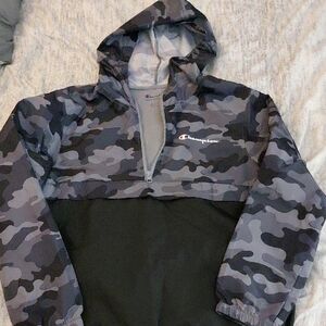 Champion Men's Gray Camo Windbreaker